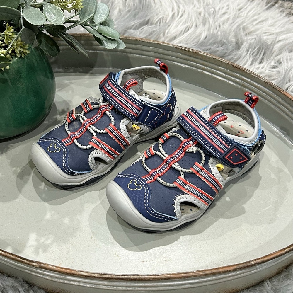 Disney Jr Mickey Mouse Sandals Toddler Size 7 Blue Shoes Little Kids‎